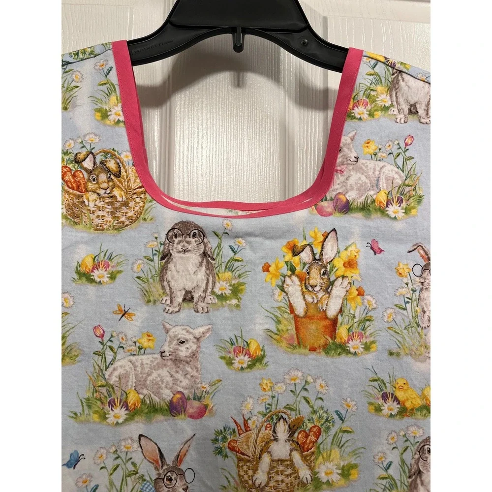 Handmade Bunny Apron Easter Apron: Adult Size XS-XL Spring Smock Apron